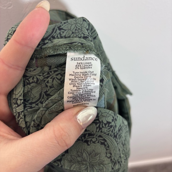 Sundance Green Plaid Cropped Linen Blend Pants NEW with tags NWT Size 10 - Picture 9 of 12